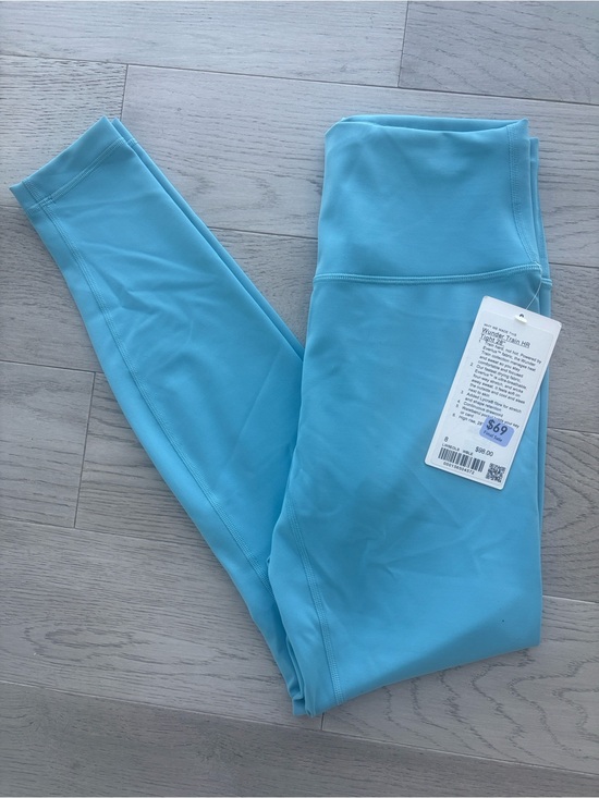 lululemon athletica Pants - Lululemon Wunder Train High Rise Tight 28” Washed Blue Size 8 New